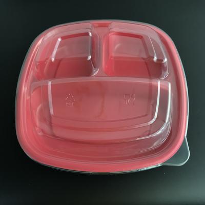 China 3 compartment recyclable plastic food bowl/disposable food packaging container for sale