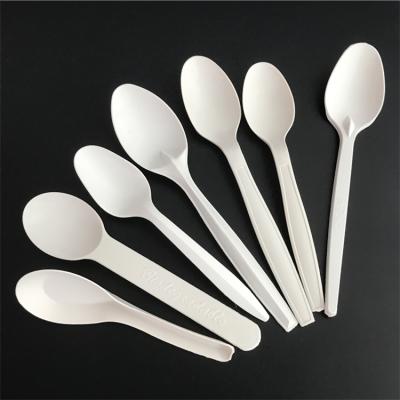 China Food Grade Recyclable Eco-Friendly Chinese Supplier Cornstarch Biodegradable Soup Spoon for sale