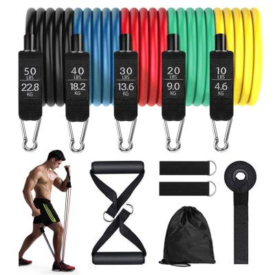 China Latex Resistance Bands Set Workout Bands 150lbs Fitness Exercise Bands With Door Anchor Handles Legs Ankle Straps for sale