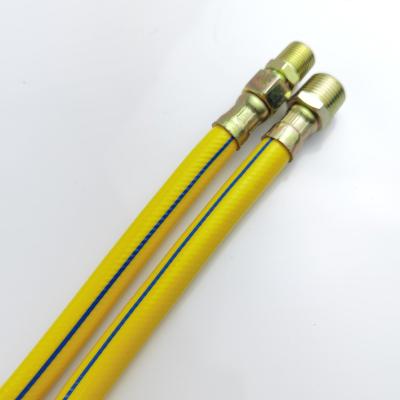 China GAS Customize Different Sizes 304 Stainless Steel Corrugated Flexible Yellow Rubber Natural Gas Hose for sale