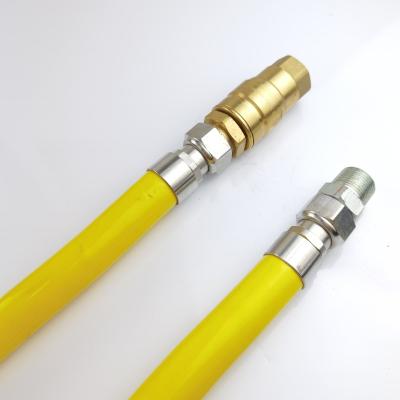 China China Manufacture Eco - Friendly Gas Stoves BS669 Metal Hose Yellow Natural Flexible Gas Hose for sale