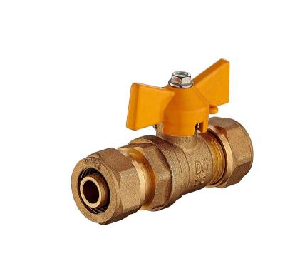 China CW617N General Compression Brass Ball Valve Butterfly Handle / Lever Handle for sale