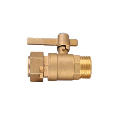 China Precise General Threaded Pipe Connector Brass Swivel Relief Swivel Ferrules Male Threaded Copper Ball Valve for sale