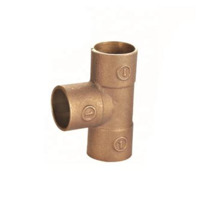 China Hot Sale Casting Weld Reducer C84400 Plumbing Tee Bronze Pipe Fittings For Water Connection Screw Fittings for sale