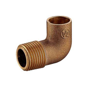 China Different Size 90 Degree Thread Brass Equal Circle Elbow Water Supply Pipe Fittings For Plumbing Equal for sale