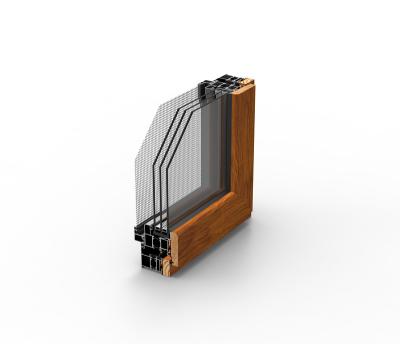 China Swing KN75 Composite Design Aluminum Wooden Window Corner SAMPLE for sale