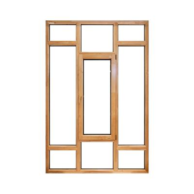 China Wholesale Leawod Solid Wood Swing Dimensions Design Large Aluminum Wood Cladding Casement Window for sale