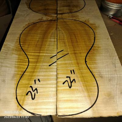 China Ukulele Back and Solid Wood Side Flame Maple Material for Ukulele DIY Good Quality Wooden Tone Flame Maple for Ukulele for sale