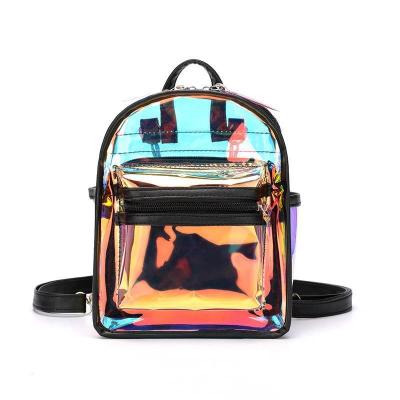 China 2022 new Korean fashion female high quality laser bag Jelly Transparent Backpack Girl universal fashion bag for sale