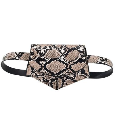 China 2022 New And American Fashion PU Leather High Quality Snake Pattern Waist Bag European Cross - Body Bag Female Belly Waist Bag for sale