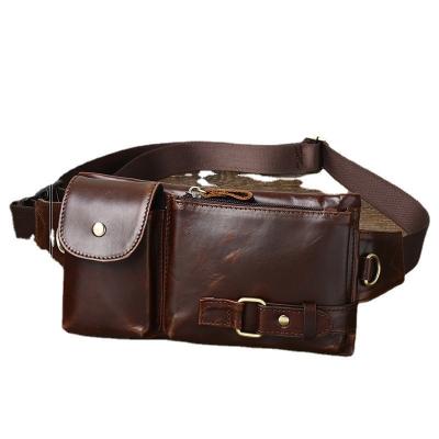 China 2022 wholesale high quality waist leather bag first pose leisure chest bag mobile phone bag leather sports for sale