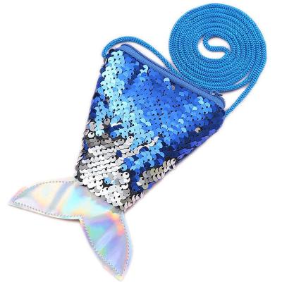 China 2022 Children's Beach Mermaid Sequin Purse Fashion Princess Zero Purse Girl Shoulder Bag Anti-theft Small Bag for sale