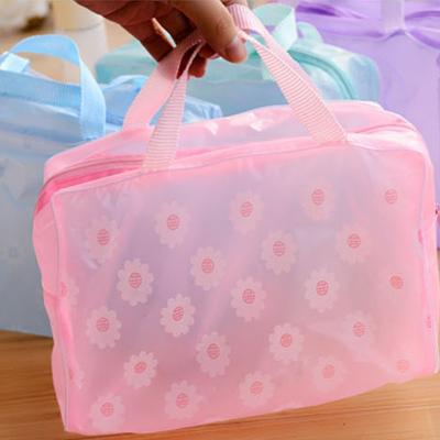 China 2022 Wholesale ODM High Quality AIZHU Creative Home Broken Flower Bag Wash Bag Bath Supplies Transparent Waterproof Cosmetic Bag for sale