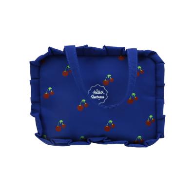 China High quality 2022 new lace washing cosmetic bag travel Korean printed simple fruit bag portable handbag for sale