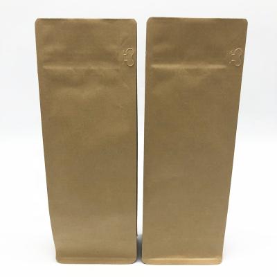 China Recyclable Custom Printed Aluminum Foil Lined Snack Packing Brown Kraft Paper Side Gusset Bag for sale