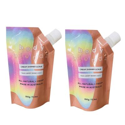 China Recyclable 500ml 1000ml Stand Up Cosmetic Liquid Shampoo Hair Conditioner Oil Spout Plastic Packaging Bag for sale