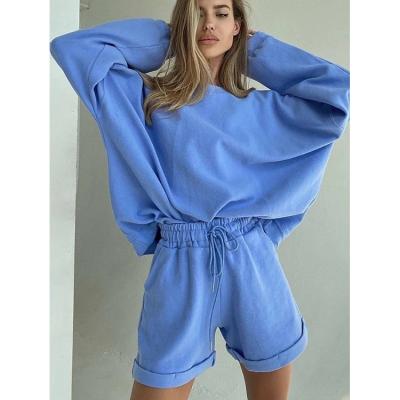 China High Quality Breathable Warm Women's Sweatshirt Suit Cotton Hooded Sweatshirt Sale Women's Sweatshirt and Shorts Set Women's Cotton Sweatshirt for sale