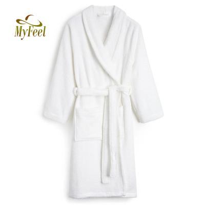 China 100% White Terry Cloth Robe Men's Bathrobe Spa Towel Terry Cloth Robe Hotel Bathrobe Thermal Cotton Men's Robes for sale