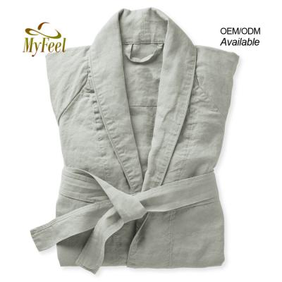 China Customized Soft 100% Canvas Women's Robe Kimono Robe Bleached Sleepwear QUICK DRY Bathrobe for sale