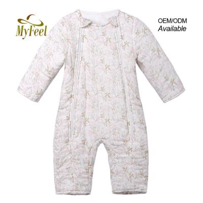 China 2021 New Breathable Eco-friendly Baby Clothing 100% Organic Cotton Baby Bodysuit Baby Sleepsuit Floral Sleepsuits for sale