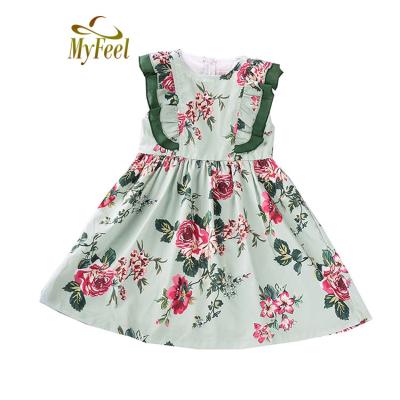 China Hot Sale Children Summer Clothing Anti-static Children Clothes Girls Dresses Floral Dress For Baby Princess for sale