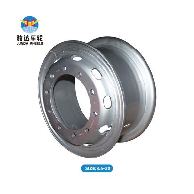 China Steel 7.00T-20 7.50V-20 8.0-20 Truck 8.5-20 8.5-24 Wheel Steel Rim Tubeless Rim Factory Factory for sale