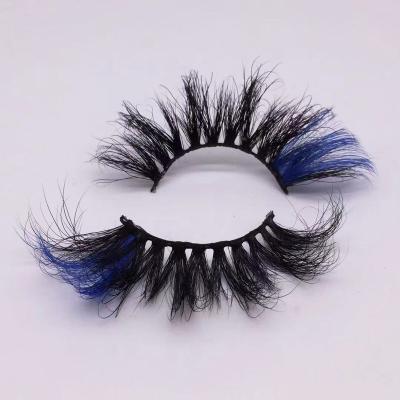 China Mink Eyelashes Wholesale 3d Mink Fur Color Lashes Full winged colored strip colored wick for sale