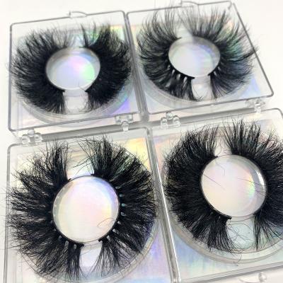 China 20mm 25mm Winged Handmade Natural Real Mink Eyelashes Wholesale 3d 5d Mink Lashes Vendor Custom Eyelash fluffy curly packing box for sale