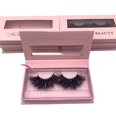 China 25mm Mink Eyelashes Crisscross Style Mink Winged Fluffy Lashes Mink Eyelash Vendor 25mm Curly Eyelash Wholesale Custom Box for sale