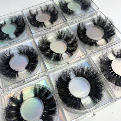 China Winged Quality Real Mink Fluffy Lashes Natural 3d 5d Mink Eyelashes 25mm Case Mink Eyelash Vendor With Customized big for sale