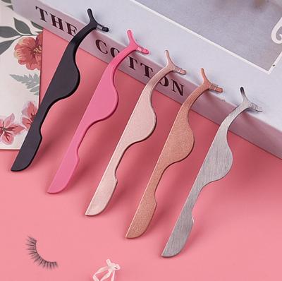 China Custom Logo Tool Makeup Tools Lash Tweezers False Eyelash Applicator Luxury Eyelash Curler Bargain Staiess Tool for sale