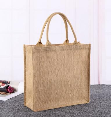 China Handmade Hemp Jute Handled Handbag for Women Tote Bags Feminine Shopping Bag for women bolso mujer 2019 for sale