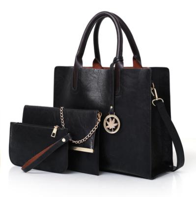 China Fashion Women 3pcs Leather Trim Lady's Handle Bag Set Tassel Shoulder Bags Handbag Tote Purse Messenger Satchel Top for sale