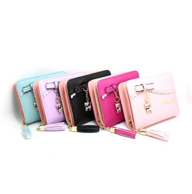 China 2019 New Fashion Wallet For Girls Women Small Cute PU Leather Card Holder Organizer Coin Purse for sale