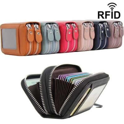 China 2020 New Fashion Organizer Business RFID Credit Card Holder Cowhide Minimalist Genuine Leather Women Travel Card Bag Men Wallet Small for sale