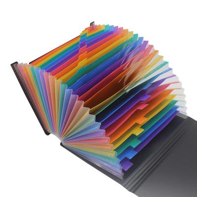 China Bytic Multifunctional Explosive Rainbow 24 Layers With Lid Organ Clip A4 Student Paper Multilayer Storage Clip Telescopic Standing Folder for sale