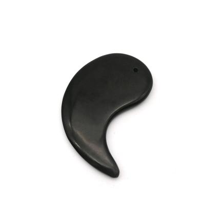 China New Portable Gua Sha Black Bian Stone Gua Sha Scraping Massage Tool for sale