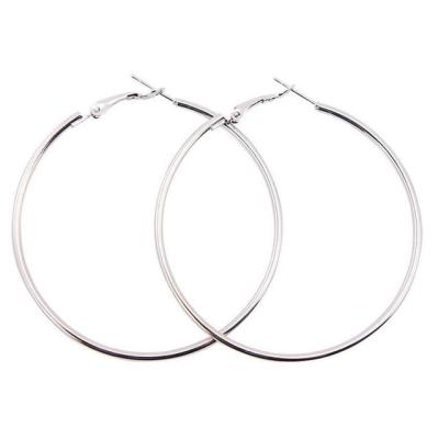 China New Hiphop simple shiny circle earrings exaggerated style women's earrings for sale