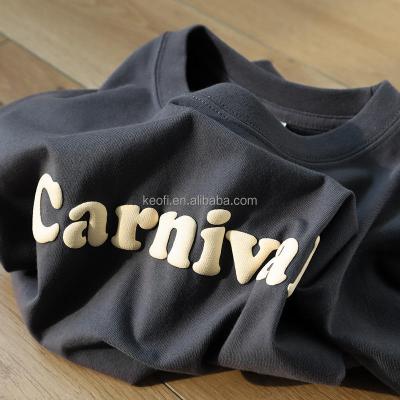 China High Quality Round Neck Custom Made Round Neck T-shirt Anti-wrinkle 3d Foam Heavyweight Anti-wrinkle 3d Blast Printing Unisex Oversize T-shirt for sale