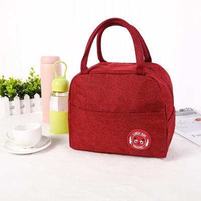 China Aluminum Foil Lunch Box Bag Solid Color Modern Simple Portable Hand Insulated Lunch Box Bag for sale