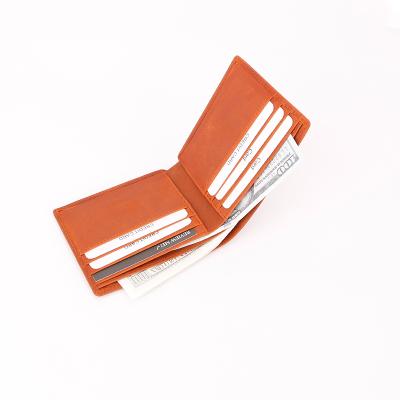 China RFID Fashion Rfid Blocking Card Holder Wallet Leather Men's Slim Minimalist Leather Wallet for sale