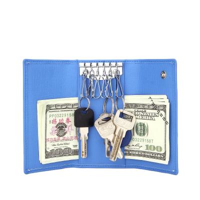 China RFID Customized PU Tagged Leather Main Holder Wallet Man Male Money Cash Clip Bags for sale