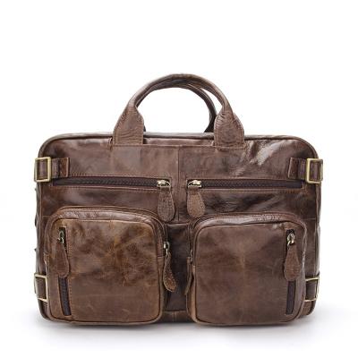 China Fashion Crazy Horse Men's Vintage Detachable Single Shoulder Satchel Leather Messenger Bag High Quality for sale