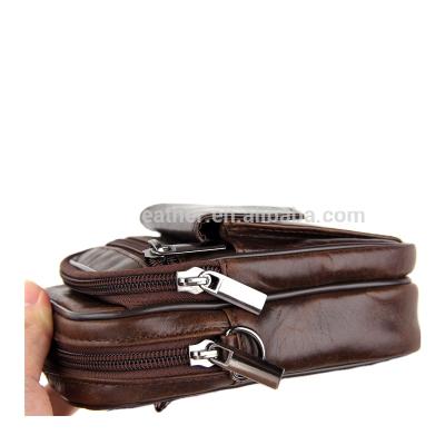 China RFID OEM Fashion Leisure Leather Men Pocket Waist Bag for sale