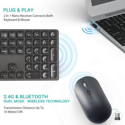 China Wireless keyboard and mouse combo, 2.4G& BT1/BT2 dual mode, thin scissor structure, multi-device connectivity for sale