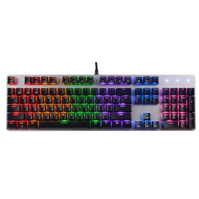 China Anti-ghosting mechanical gaming keyboard, wired 104 key gaming keyboard with RGB lights for sale