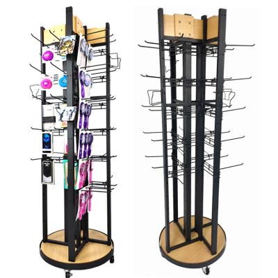 China 2021 New Product Wood Metal Double Sided Counter Make Up Wooden Display Rack Custom Display Racks Various Display Rack for sale