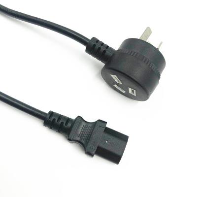 China Australian Home Appliance Piggyback Mains Cord Plug To IEC Lock C13 Locking Australia SAA Approval 10A 250V 240V Power Lead Cable AU 3-Pin for sale