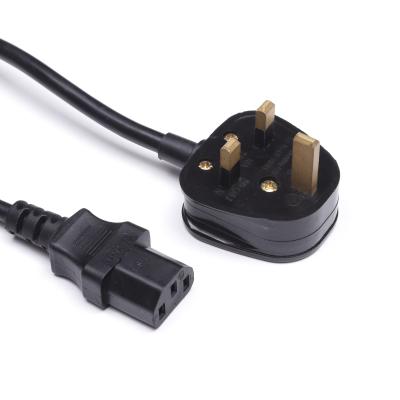 China Home Appliance 1M 1.5M Fuse 5a 3 Pin 6Ft Prong Black AC Cable With BS C13 Plug Kettle Power Cable Mains UK Plug To C13 for sale