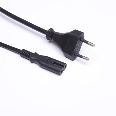 China Home appliance European standard two plug three plug power cord, end product 8 female, EU power cord for sale